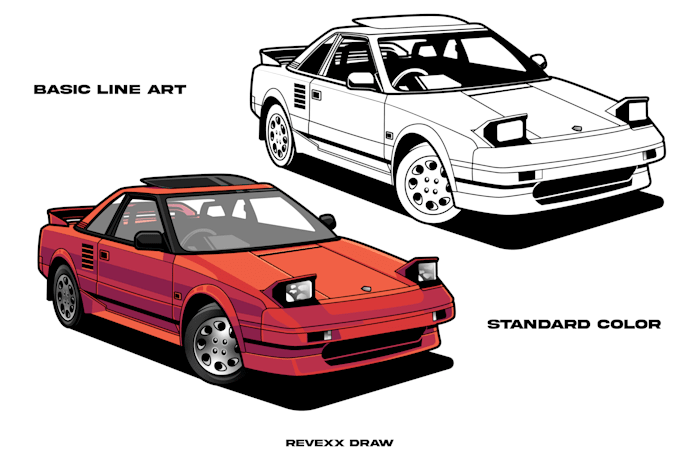 draw vector art cartoon illustration from your car