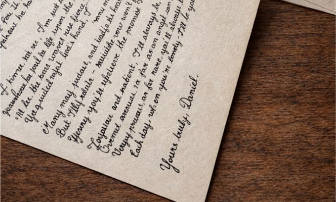 beautifully handwrite your letter with vintage stamp