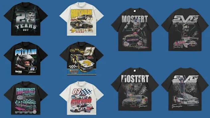 graphic design nascar tshirt streetwear clothing