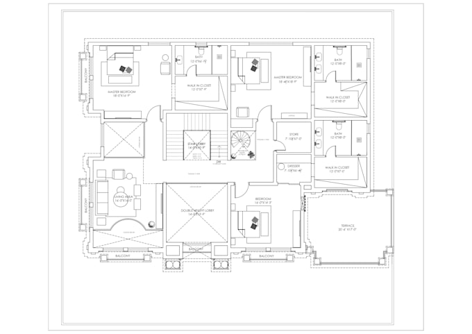 draw a professional autocad 2d floor plan expert