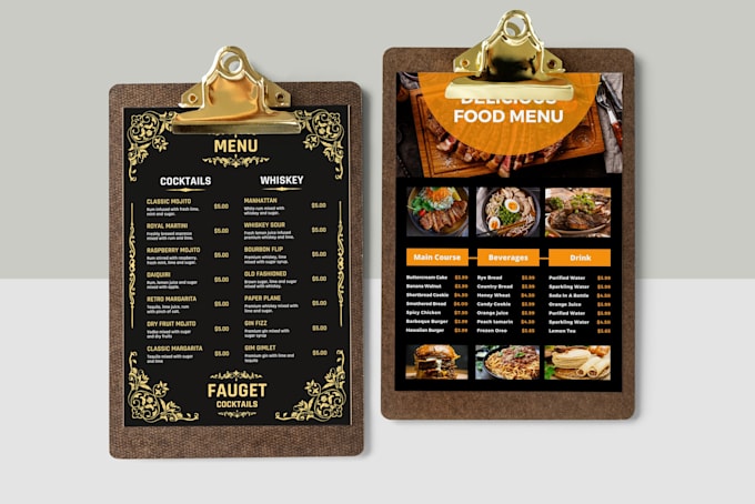 design menu and catalog design services for your restaurant