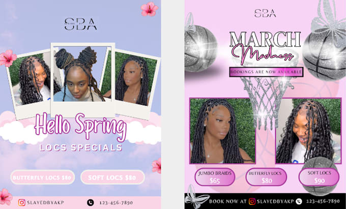 design nice hair extension, beauty and social media flyer