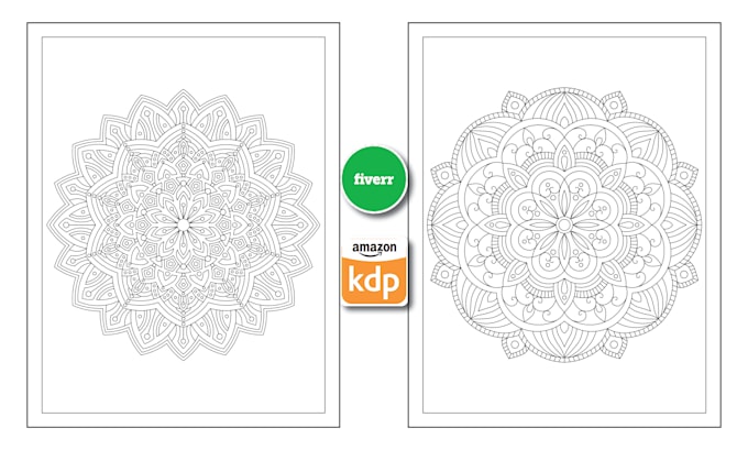 draw unique mandala coloring book pages for adult KDP books