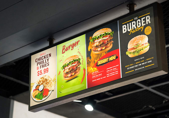 do digital menu board, static tv menu, modern menu design