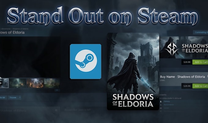 design eye catching steam capsule art , header and full store assets