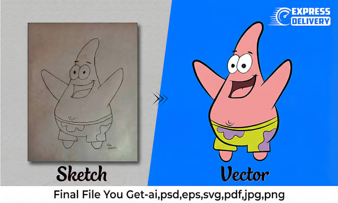 convert sketch to vector illustration