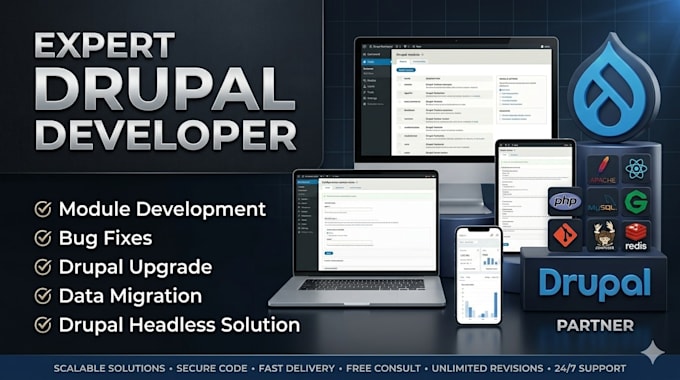 develop drupal cms website API integration and headless solution