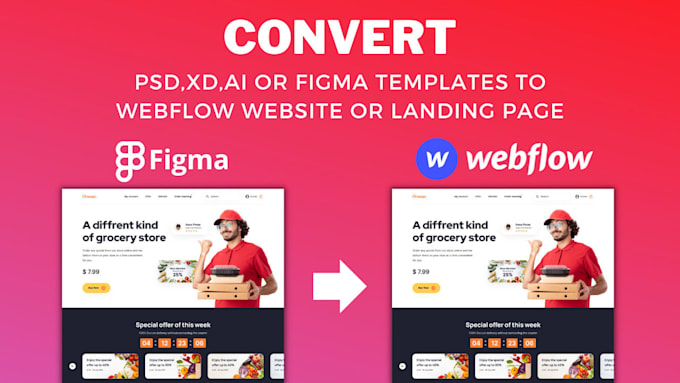 create a webflow landing page with all devices responsive