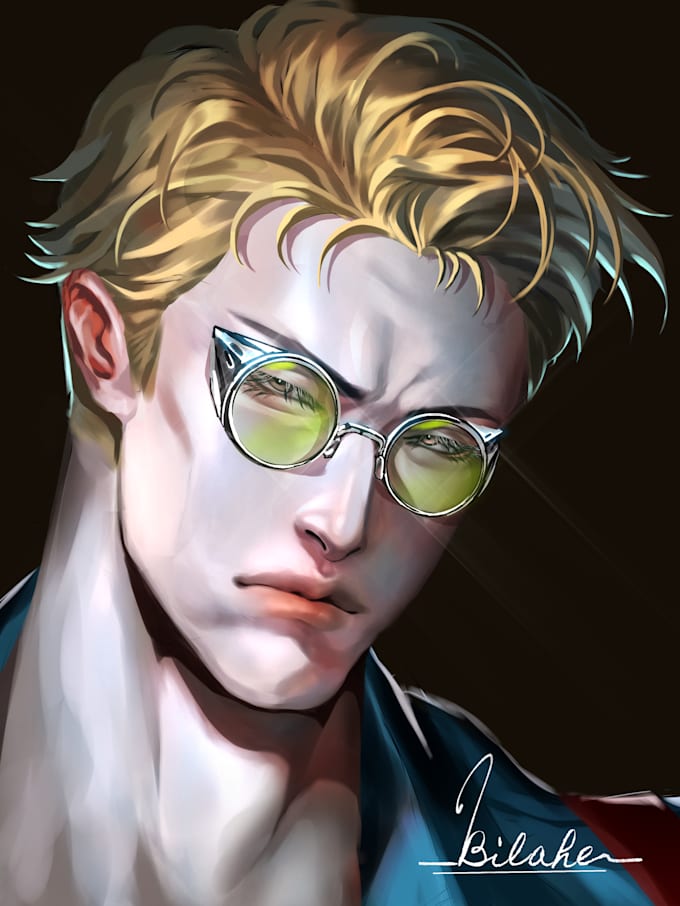paint amazing semirealism character potrait manhwa style