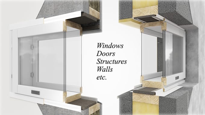 do highly detailed 3d rendering of construction products