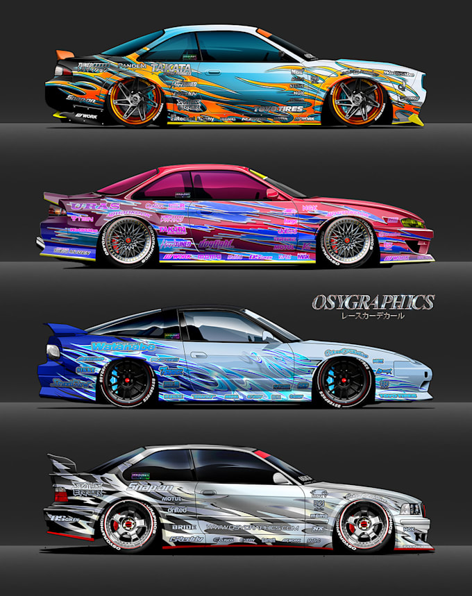 design jdm d1 traditional drift style livery wrap design