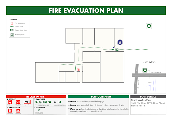 create a custom fire emergency evacuation plan, escape plan