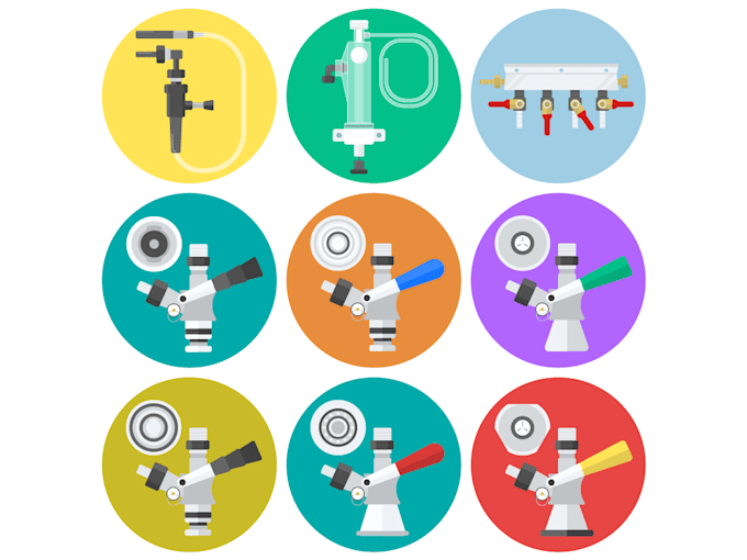 create 2d flat vector illustrations, icons set or objects