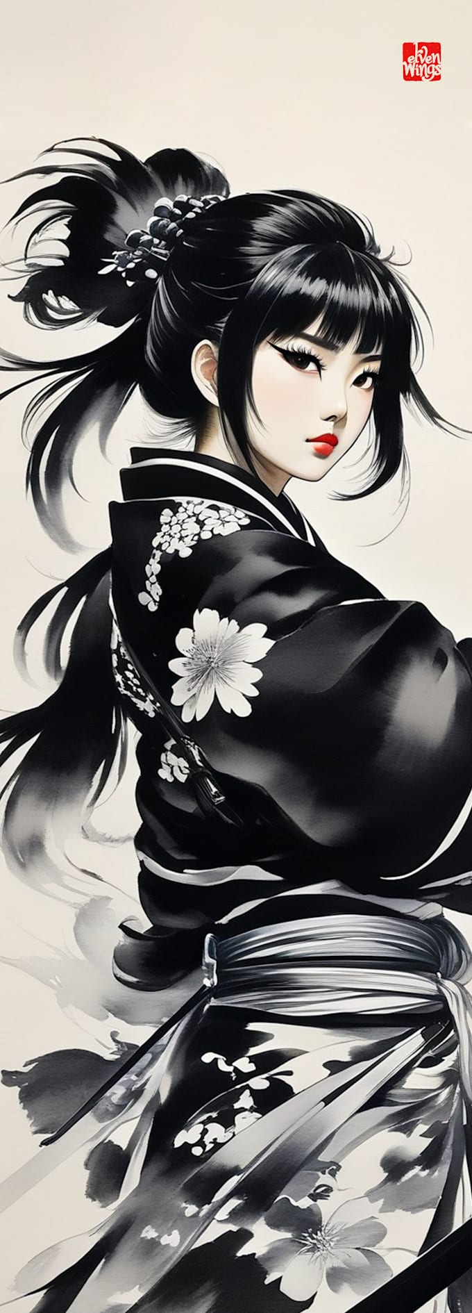 make an awesome asian style sumi e painting