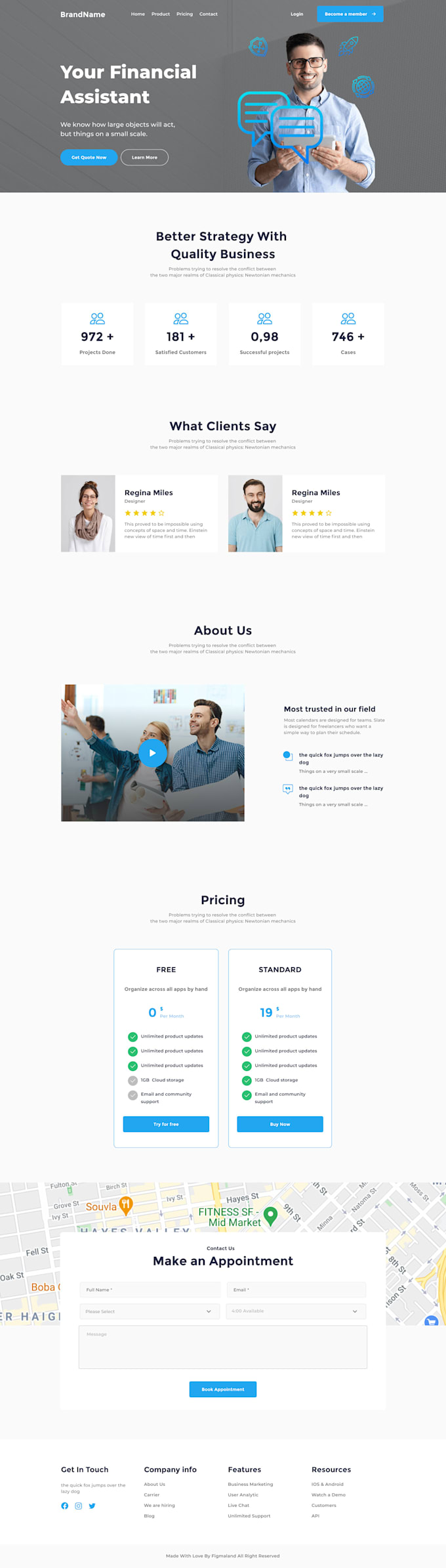 create a single page website or landing page