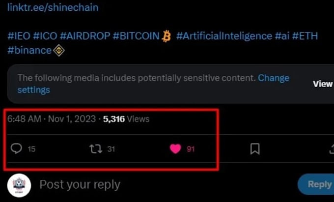 promote your web3 project in a verified x account