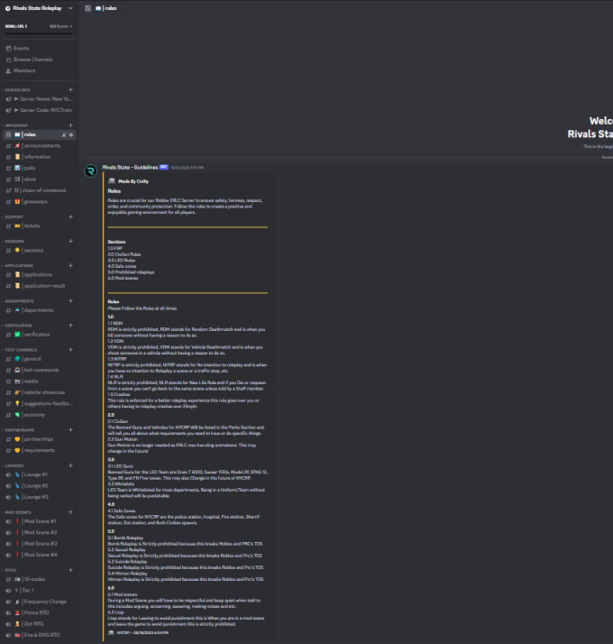 Make you an amazing discord server for erlc by Sverrejobiden Fiverr