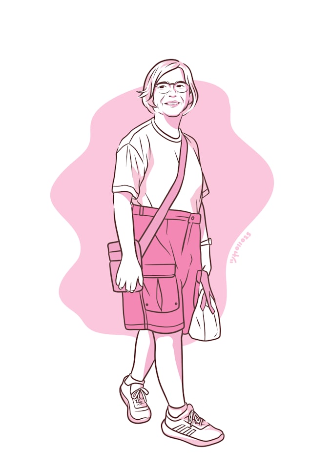 create monochromatic line art portrait