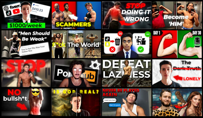 design a professional improvement and fitness style thumbnail