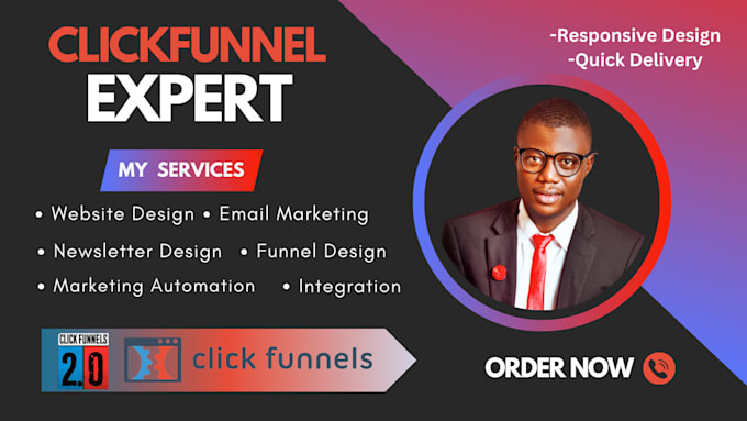 design clickfunnel website, clickfunnel funnel, webinar, and course set up