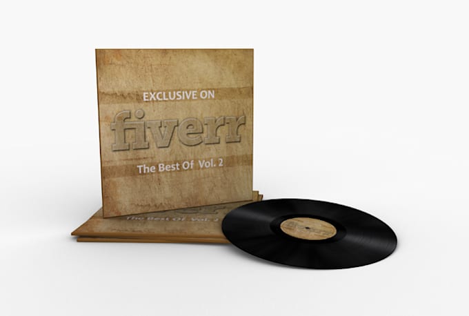 create 3d visualisation of lp vinyl record cover