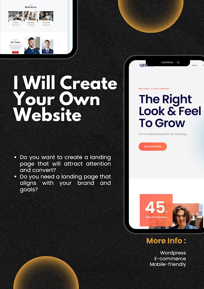 create a landing page with user friendly design