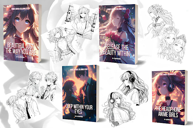 create  3 free adult anime coloring book for amazon kdp