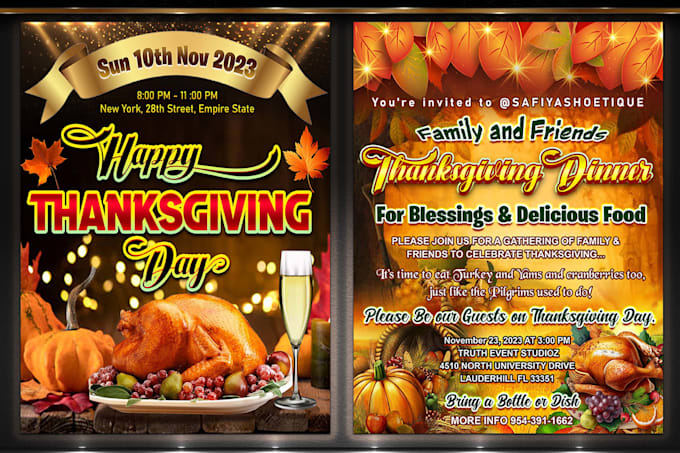 create thanksgiving flyers and any event poster design
