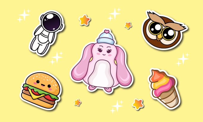 create awesome sticker, patch, label and chibi designs