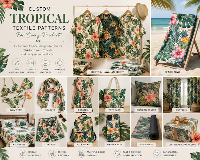 design unique seamless tropical patterns and prints