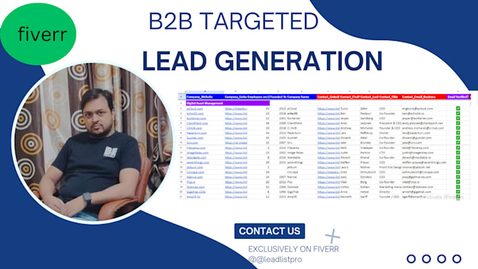do targeted b2b lead generation,  email and cold calling list