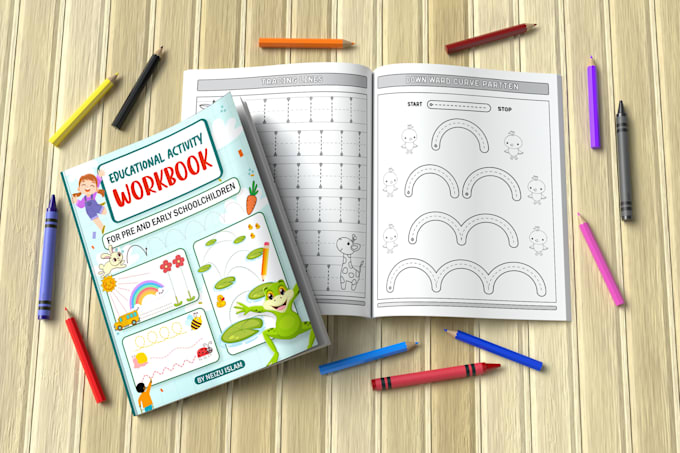 do preschool workbook with educational activity and worksheet for kdp