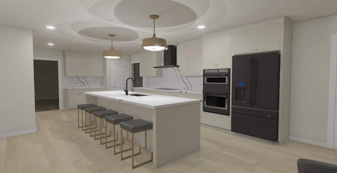 provide a new 2d interior design for your house remodel