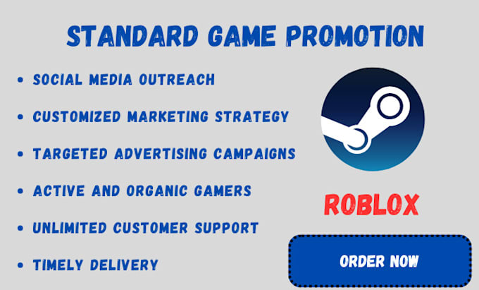 promote released and unreleased steam game with game marketing roblox game