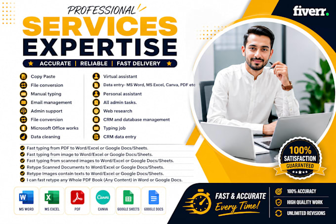 be your data entry operator for admin support