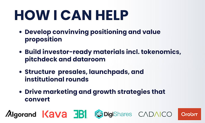 be your web3 strategy and fundraising advisor