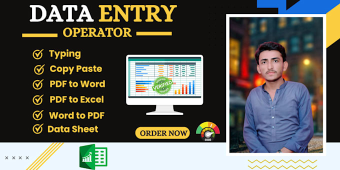 be your data entry typing operator, ms office expert