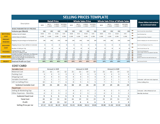 create an automated pricing calculator in excel for your business