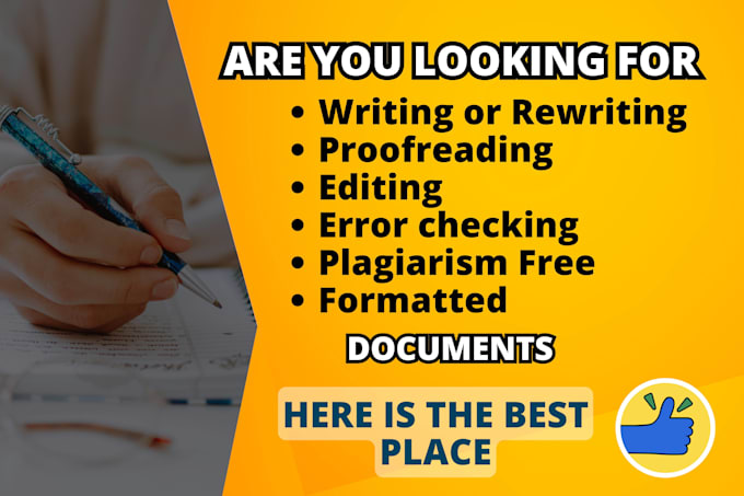professionally rewrite, edit, and proofread any document