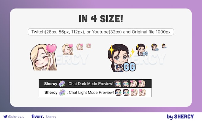 create vtuber chibi emotes for your twitch, youtube, discord or sticker