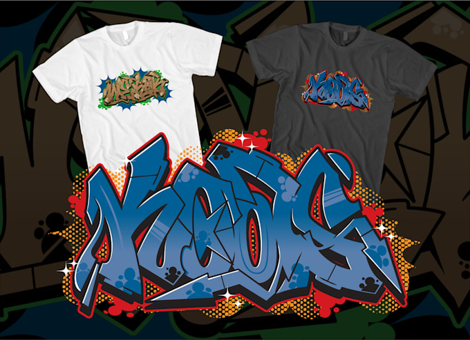 create custom graffiti art for clothing merchandise