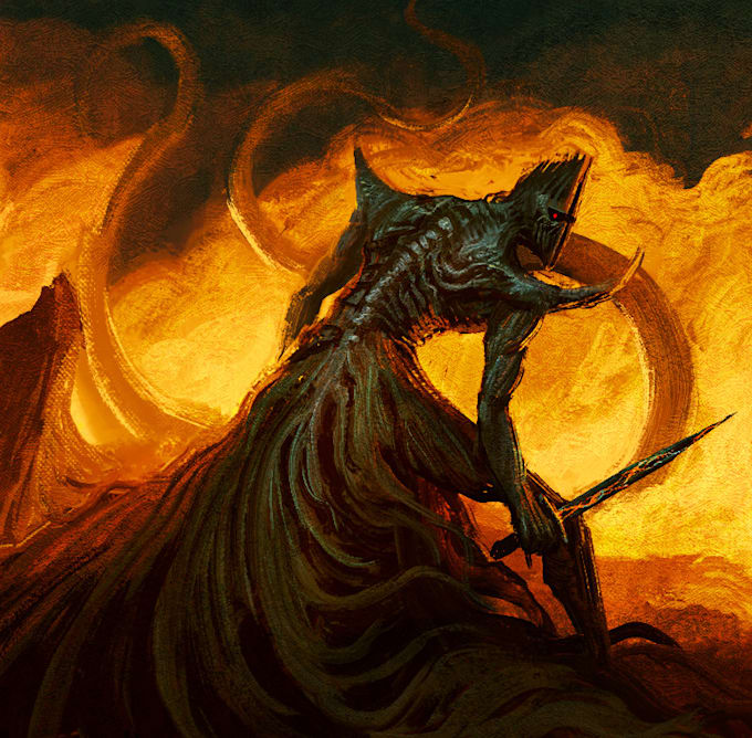 do dark fantasy art illustrations in a painterly style