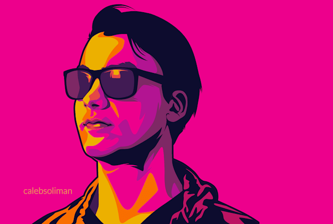 draw professional pop art colors style from your photo