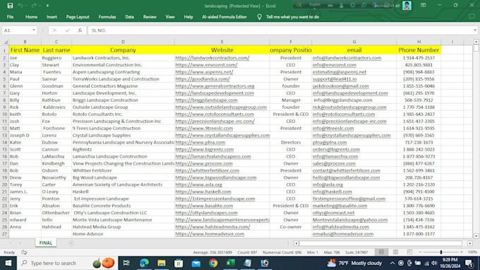 do web scraping, website data entry, excel, and web research