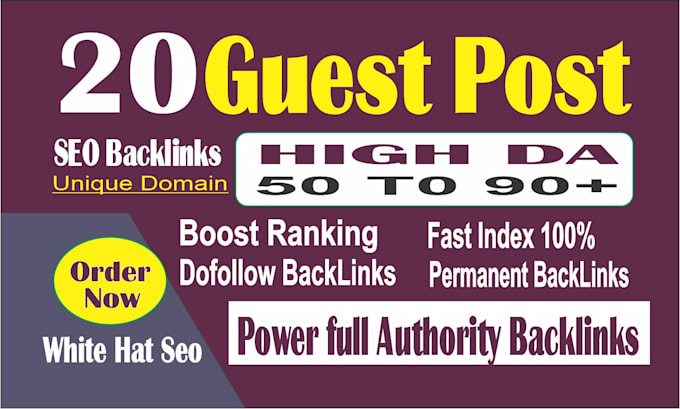 create guest post high da, dofollow backlinks ,guest posting