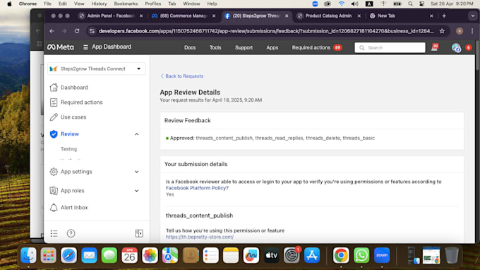 help you for approval facebook, instagram, whatsapp apps