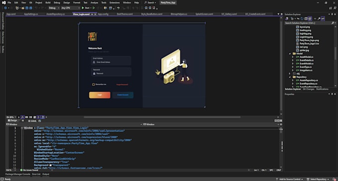 create a desktop application using c sharp wpf, winforms, maui
