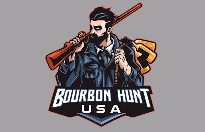 bourbon hunt logo design
