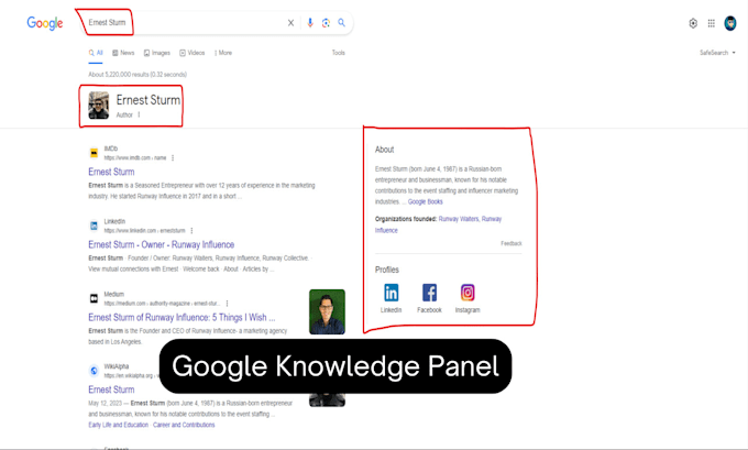 create verified google knowledge panel for you in the author category