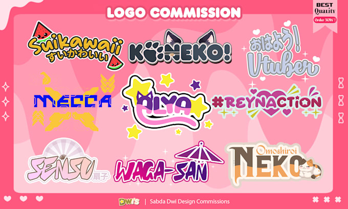 design anime logo creation for vtuber and project idol